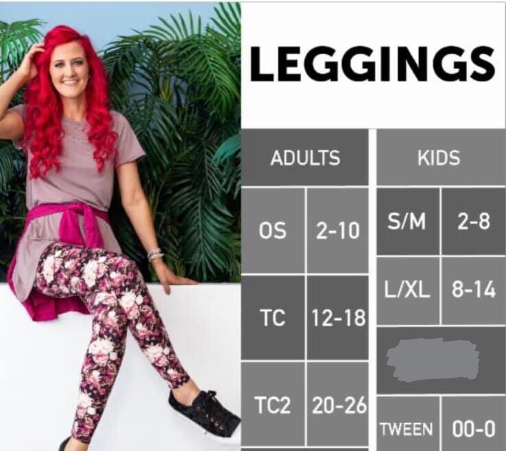Legging LulaRoe TC - Motif Roses Numériques, Taille S-22 - Neuf Sans étiquettes