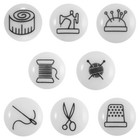 ABC Shank Buttons Haberdashery Tools Thread Scissors Thimble Pin Cushion 13mm