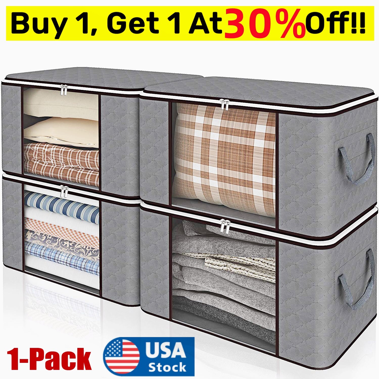 US Home Organizer Large Bag - Anti Dust Storage Sort for Clothes Quilt Blanket
