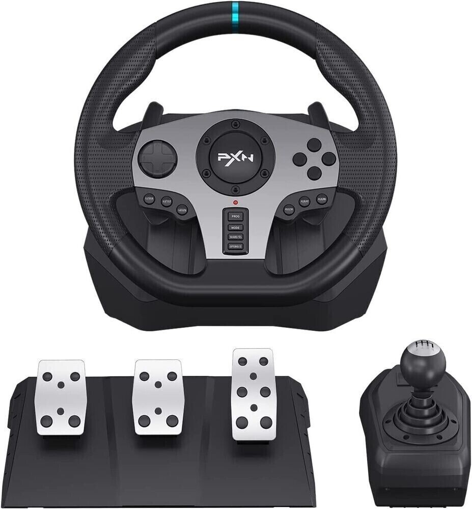 PXN V9 レーシングホイールハンコン ステアリングコントローラー PXN V9 Game Steering Wheel Universal Racing Pedals & Gear