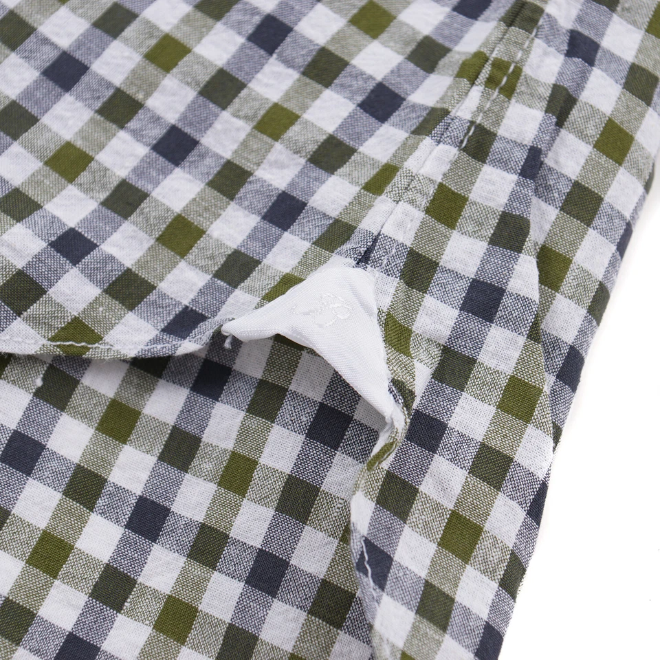 Barba Napoli слоистый чек легкий хлопок льняная рубашка M 15,75 (ЕС 40) новый с Ярлыками - Изображение 4 из 4