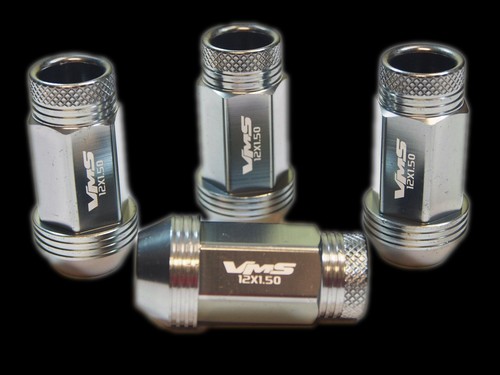 VMS RACING 20 48MM PREMIUM EXTENDED ALUMINUM WHEEL LUG NUTS 12X1.5 GUNMETAL GM2 - Picture 5 of 8