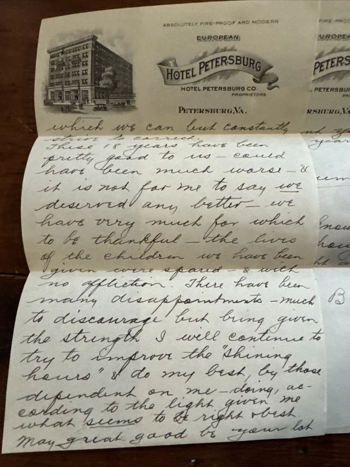 Circa 1917 Hotel Petersburg Virginia VA Writing Stationery / Envelope - Romance - Image 4 of 4