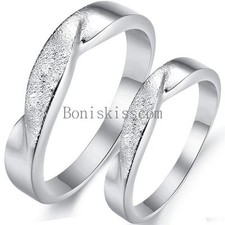 Alianza de boda anillo de compromiso promesa de amor infinito tono plata mate y pulido