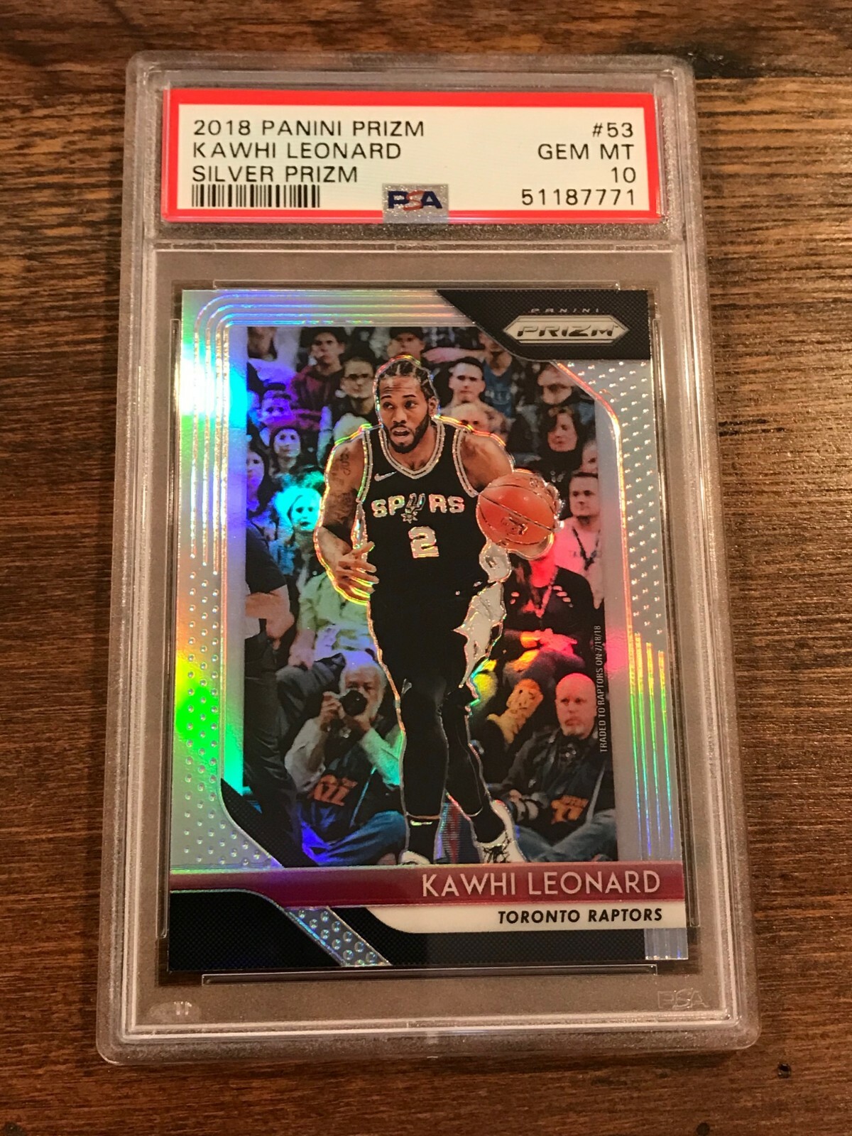 PSA 10 2018-19 Panini Prizm Kawhi Leonard Silver Refractor #53