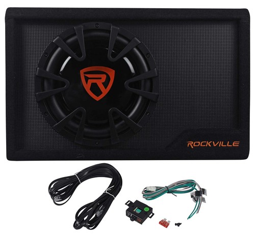 Rockville RWS10CA Slim 1000 Watt 10" Amplified Powered Car Subwoofer Enclosure - Picture 2 of 6
