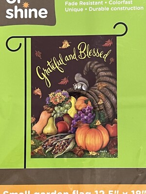 rain or shine ''GRATEFUL AND BLESSED'' Double-Sided Small Garden Flag ''12.5x18''
