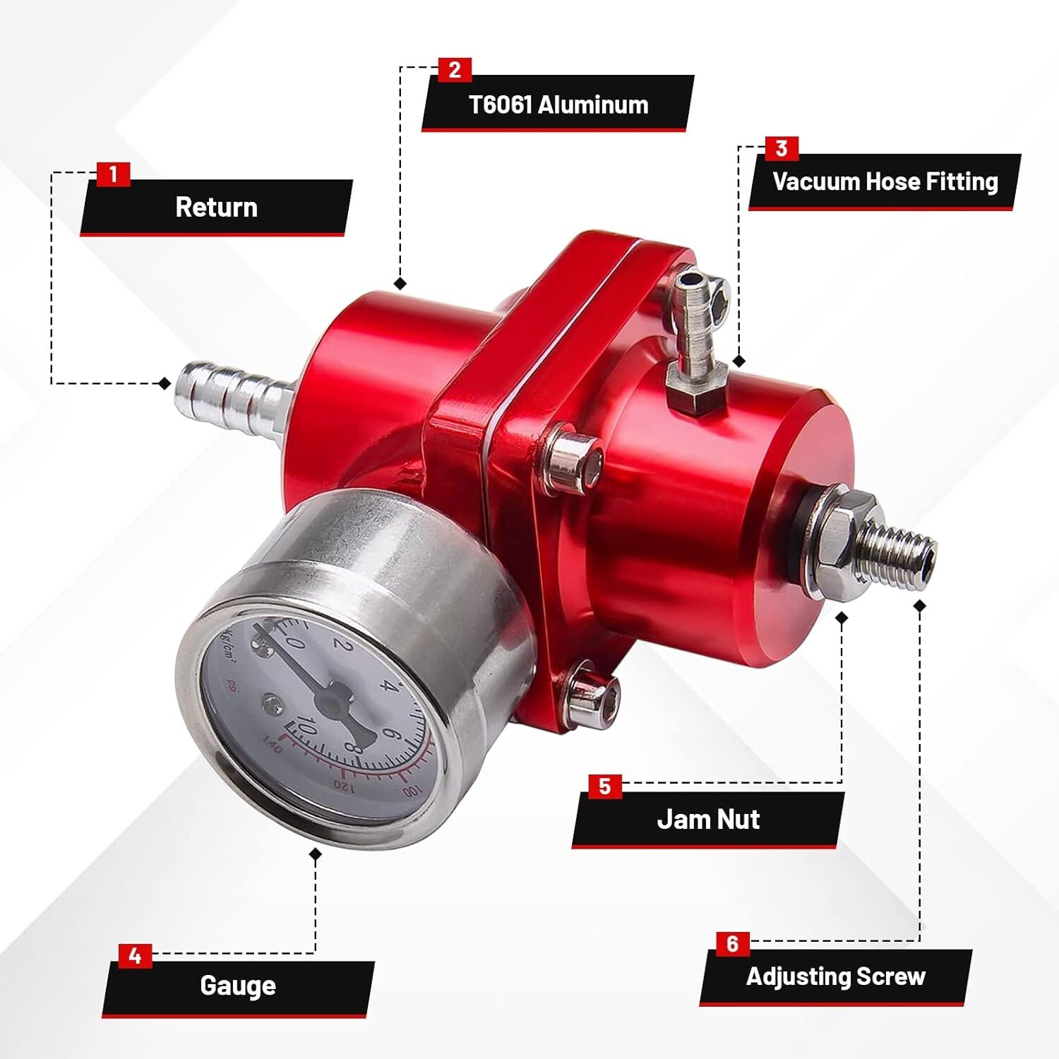 Universal EFI Fuel Pressure Regulator Kit with Bypass Return & Pressure ...