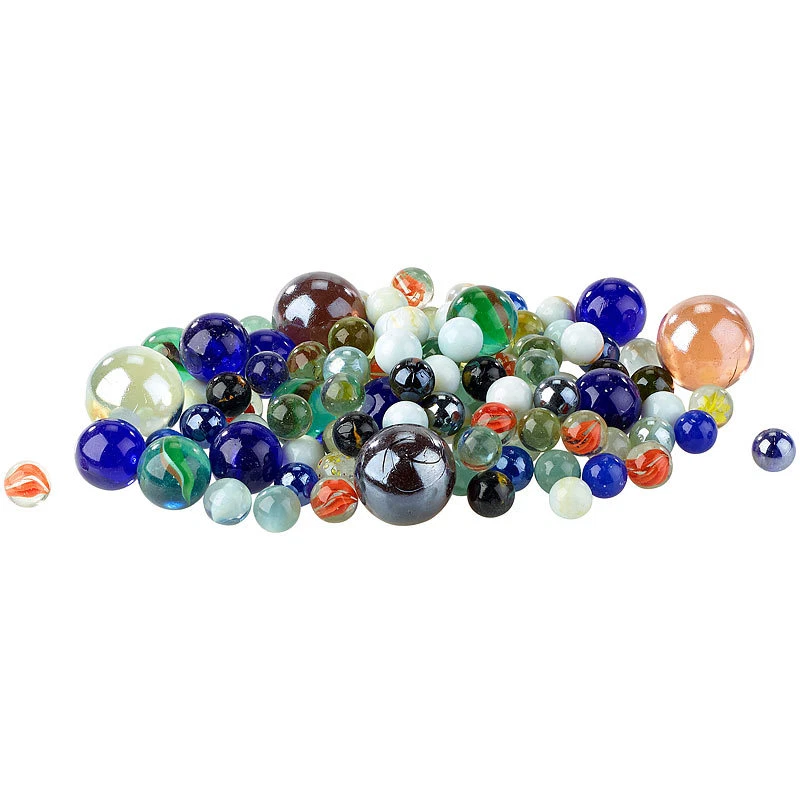 Playtastic Mega-Murmelpaket mit 1 kg Murmeln in verschiedenen Farben, 15 - 32 mm