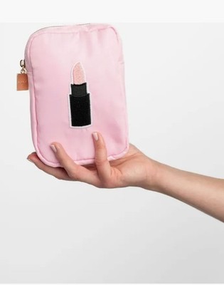 $38 Bloc Bags Mini Cosmetic Bag in Pink New 14