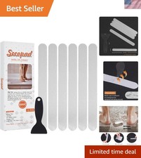 Clear Anti-Slip Shower Floor Stickers with Scraper - Safety Strips for All Ages