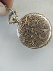 ASION Quartz Full Hunter Pocket Watch White Dial Arabic Numerals Chain — photo 8