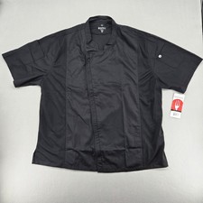 Chef Works Springfield Chef Coat Black Mesh Back Short Sleeve Jacket 3XL NWT
