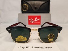 Ray-Ban RB3016 Clubmaster W0368 Sunglasses Black Frame Gray G15 Lens 51-21-145mm