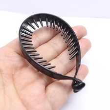 10 Pcs Black Plastic Twisted Ponytail Clip Holder Hair Claw 82mm Bun Maker
