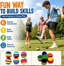 6PC Hand-Made Knitted Sack,FootBag Crochet Sacks for Adults,Juggling Balls