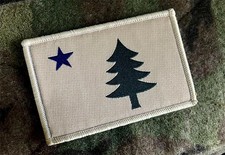 TEXAS 144.1 LONE PINE FLAG PATCH 1901-1909 MAINE STATE STAR WOVEN HOOK BACKING