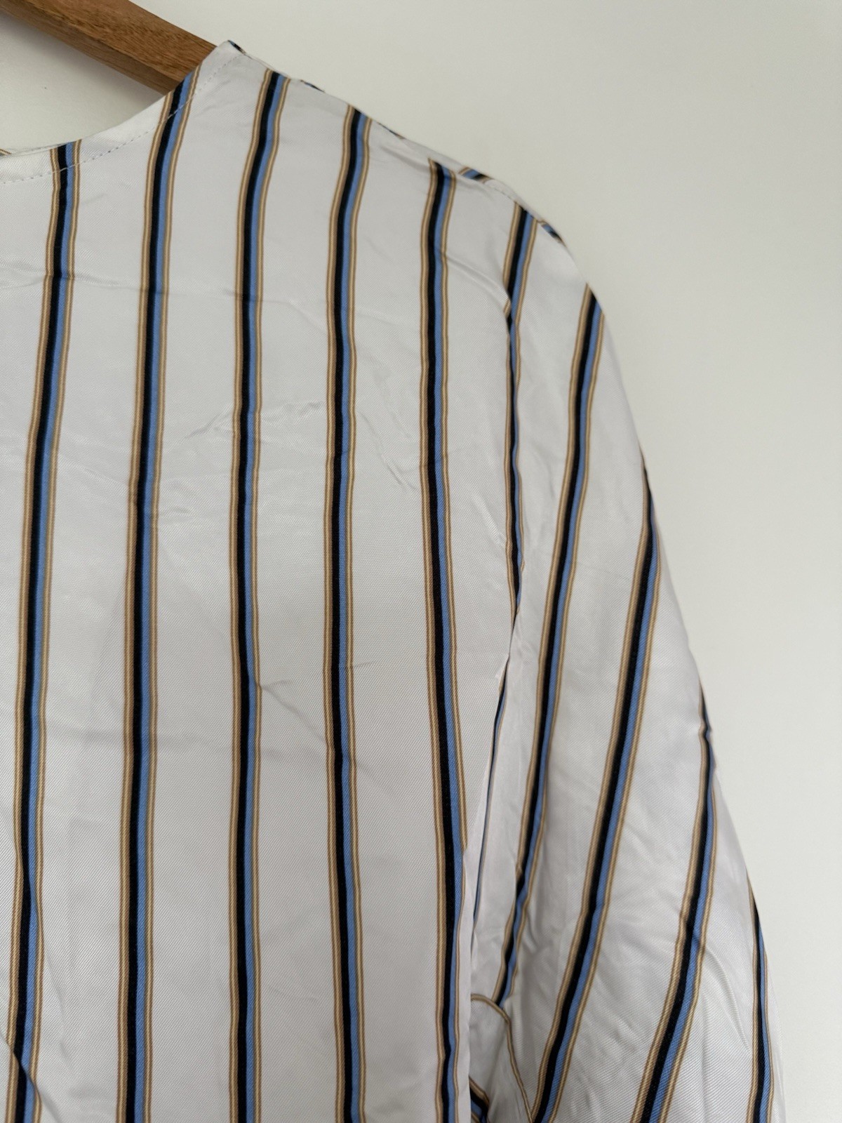 YAYA Women Blouse Size 36 UK 8 10 Off White Stripe Tie Waist NWT Viscose RRP £75 thumbnail 8