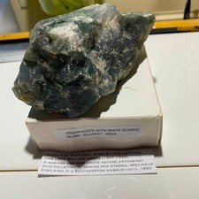 RARE GREEN AGATE WITH QUARTZ FROM MORBI, INDIA LARGE 553g MF895