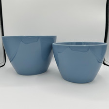 Set of 2 PILLIVUYT FRANCE BRETAGNE Blue Porcelain Serving Bowls Large Medium
