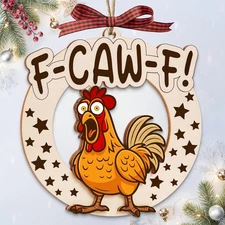 Funny Chicken Christmas Ornaments Gag Gift White