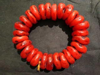 Exquisite Tibetan Old Beeswax Disc Beads Prayer Bracelet EE024