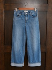 Abercrombie Kids High Rise Ultra Wide-Leg Blue Denim Jeans Regular Fit 11/12