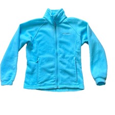 Columbia Youth Fleece Jacket Full Zip Long Sleeves Sky Blue 14/16 Youth