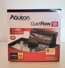Aqueon QuietFlow 10 LED PRO Aquarium Fish Tank Power Filter For Up to 20 Gall...