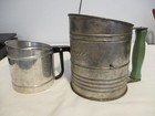 Vtg lot 2 Flour Metal Sifter 3 Cup with Green Wooden Handle by Bromwell Co USA — photo 4