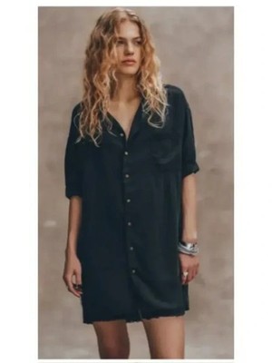   Mikuta The GREEN Lyocell Shirt Dress XS EUC!