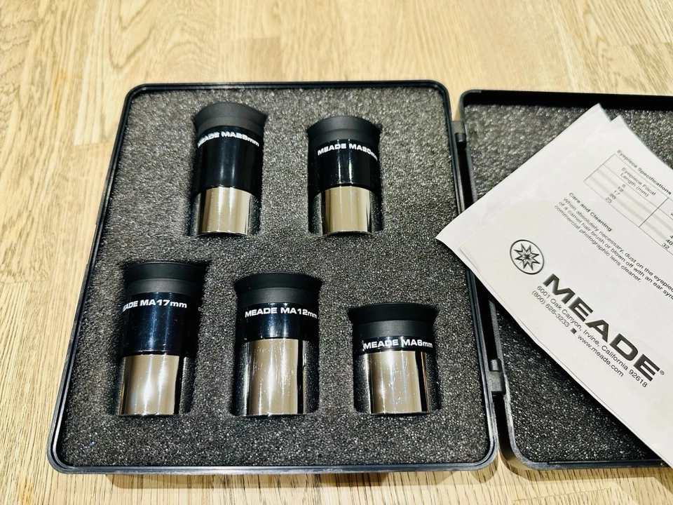 Meade Telescope 1.25" MA Series, 5 Piece Lens Set, 6, 12, 17, 20, 25mm with Case - Image 4 of 4