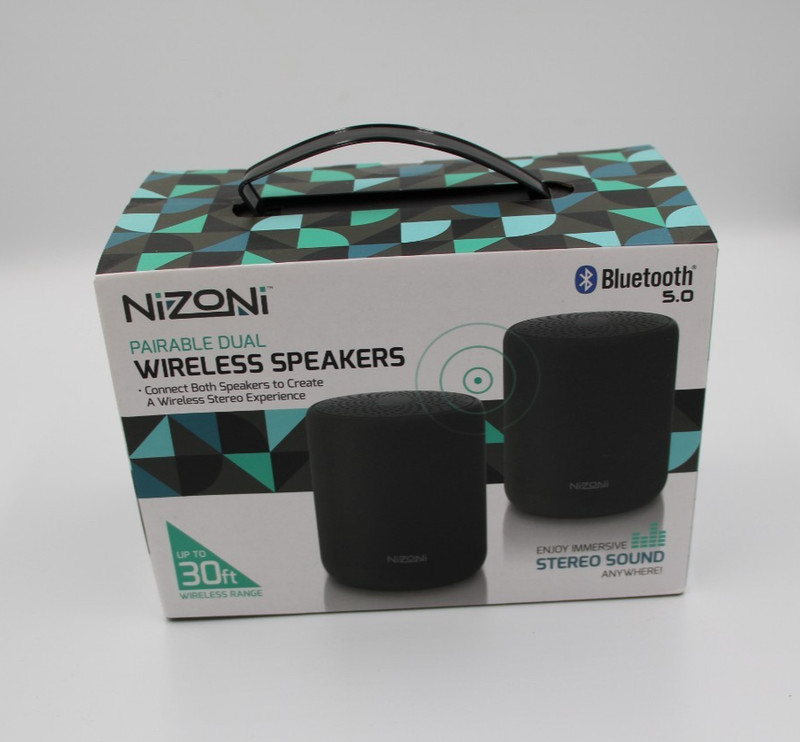 Nizoni Pairable Dual Wireless Speakers Bluetooth 5.0 30 ft Range Stereo Sound