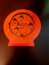VINTAGE 1964 BEATLES NEMS ENTERPRISES  "RARE" RED LUDWIG DRUM BANK NEAR MINT