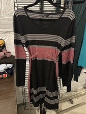 Prana Sydney Sweater Dress Multicolored Striped Long Sleeve Women's M