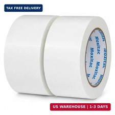 White Duct Tape Heavy Duty, 2 Rolls, 2 Inch x 30 Yards Each, PE Coated Cloth Tap