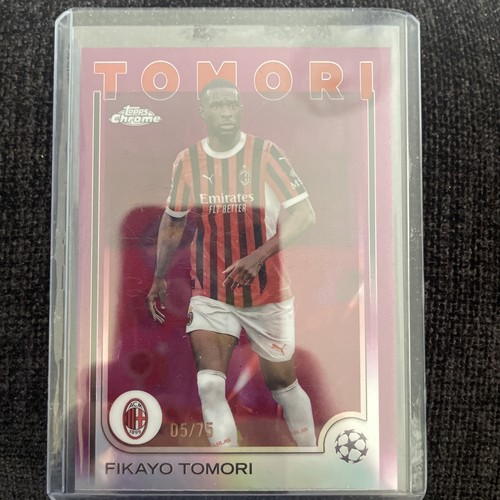 2024-25 Topps Chrome UEFA UCC FIKAYO TOMORI pink Refractor /75 AC Milan