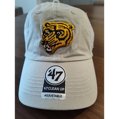 47 Brand Boston Bruins Vintage Hockey Trucker Hat Clean Up Snapback Tan Mesh NHL