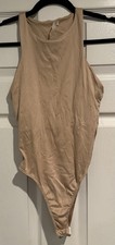 Women's Size S Bodysuit Beige with Snap Closure - A0231