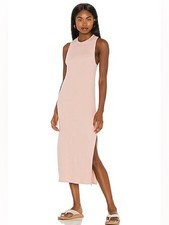 Rag & Bone The Essential Rib Muscle Rib Pullover Racer Back Dress - Mauve Size M