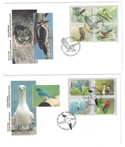 2 1988 & 1997 FDC BIRDS OF CANADA TORONTO ONTARIO CANADA POST CORP.