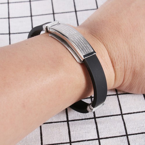 Cross Bracelet Man Miss Daily Verse Men's Stainless Steel Hand Jewelry - Picture 2 of 11
