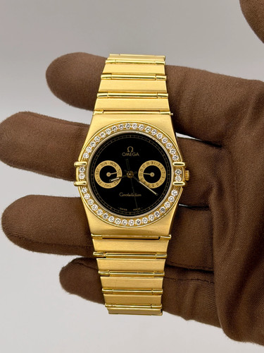 1993 Omega Constellation Day-Date Onyx Dial 34mm Yellow Gold 4...