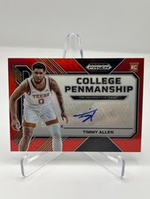 2023 PANINI PRIZM DRAFT PICKS TIMMY ALLEN 017/149 RED COLLEGE PENMANSHIP CP-TAL