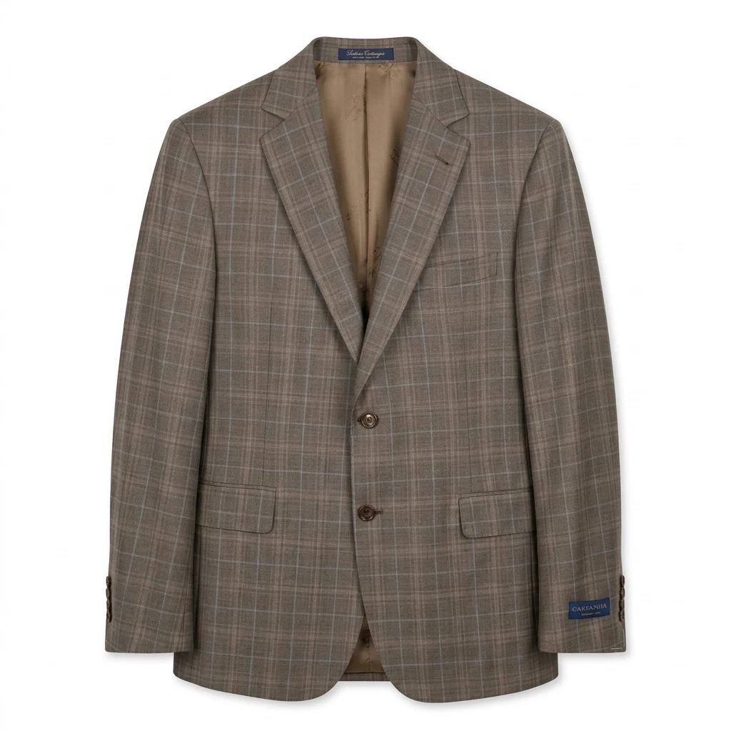 Sartoria Castangia Plaid Brown Blue Sport Coat Super 130's Wool 44 R (EU 54)
Opens in a new window o