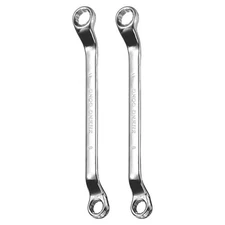 2pcs 75 Degree Offset Box End Wrench 9mm x 11mm Metric 12 Point Double End
