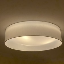 Dar Lighting - Nysa 3 Light Flush White Faux Silk 60cm