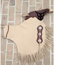 Beige Chinks for Kid's/Toddler/Teen Handmade Cow Leather Free Delivery Worldwide