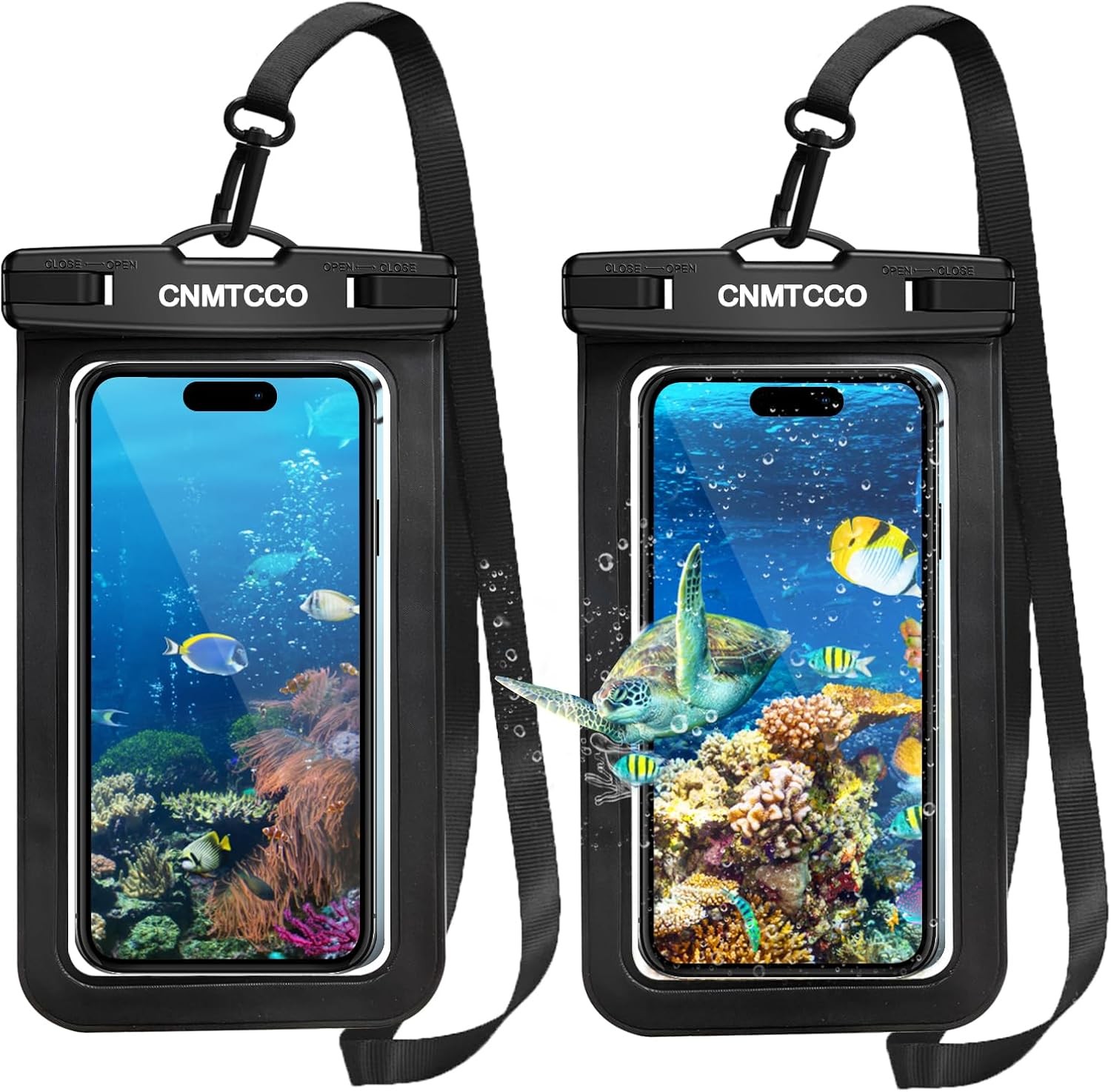 Waterproof Phone Pouch 2 Pack IPX8 Swimming Underwater Case with Lanyard for