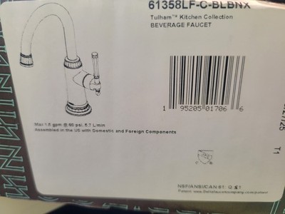 Brizo 61358LF-C-BLBNX Tulham 1.5 GPM Cold Only Water Dispenser Beverage Faucet  